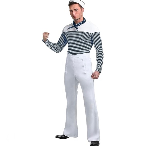 Sailor Costume Men Adult Medium 4 Piece Sexy - Picture 2 of 16